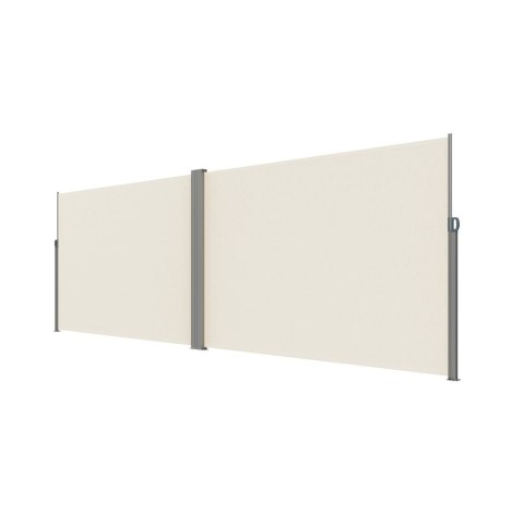 Markiza narożna boczna tarasowa LUARO parawan zwijany 181 x 620 cm beżowy