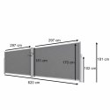 Markiza narożna boczna tarasowa LUARO parawan zwijany 181 x 620 cm szary