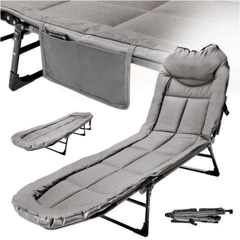 Łóżko turystyczne LUARO składane leżanka leżak polowe karpiowe biznesowe przenośne lekkie 190x63x30cm