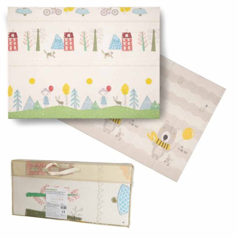 Mata edukacyjna piankowa dwustronna składana 150x200cm drzewa misie