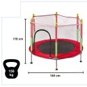 Trampolina do domu ogrodu dla dzieci siatka piłki 140cm 55inch czerwona