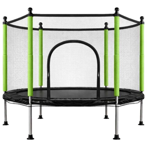 Trampolina do domu ogrodu dla dzieci siatka piłki 140cm 55inch zielona