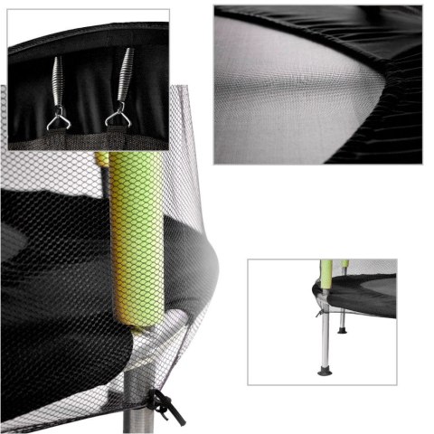Trampolina do domu ogrodu dla dzieci siatka piłki 140cm 55inch zielona