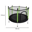 Trampolina do domu ogrodu dla dzieci siatka piłki 140cm 55inch zielona