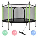 Trampolina do domu ogrodu dla dzieci siatka piłki 140cm 55inch zielona