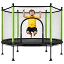 Trampolina do domu ogrodu dla dzieci siatka piłki 140cm 55inch zielona