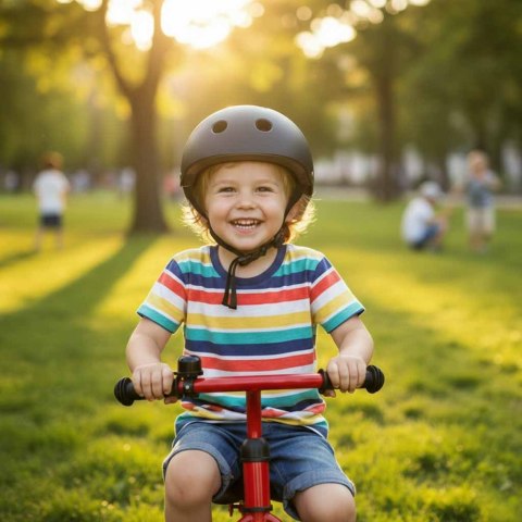 Kask rowerowy dla dziecka Trike Fix dziecięcy regulowany LED M 55-58cm czarny