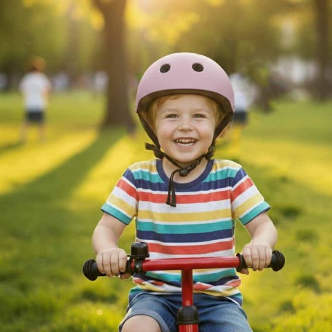 Kask rowerowy dla dziecka Trike Fix dziecięcy regulowany LED M 55-58cm fioletowy