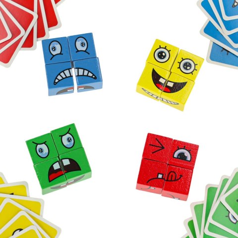 Klocki kreatywne montessori wyzwania zmieniające twarz emocje