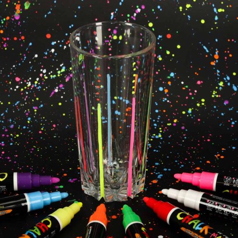 Markery kredowe pisaki do szyb tablic potykaczy cenówek zmywalne 8szt