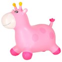 Skoczek dla dzieci do skakania z pompką gumowy różowa żyrafa