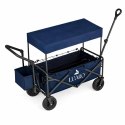 Wózek transportowy LUARO plażowy składany z daszkiem i siatką granatowy