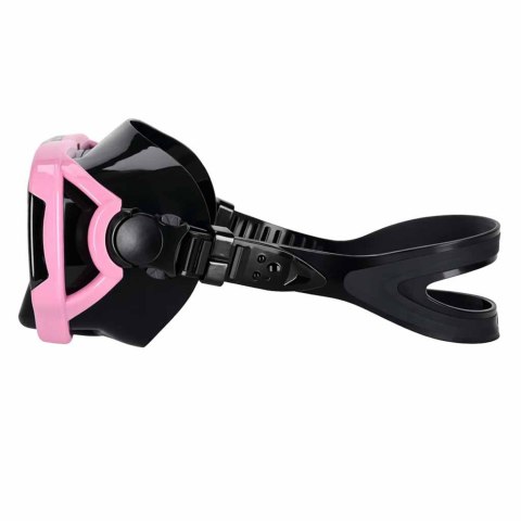 Maska do snurkowania okulary rurka fajka zestaw różowo-czarny