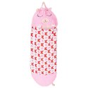 Śpiwór do spania dla dzieci turystyczny poduszka 2w1 125x50cm różowy