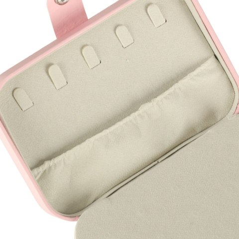 Szkatułka pudełko na biżuterię organizer różowy