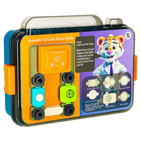 Mały elektryk elektronik zestaw edukacyjny 45 elementów + 12 kart