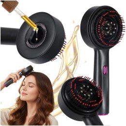 Masażer szczotka do masażu skóry głowy aplikator olejków USB czarna