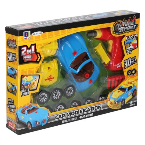 Samochód sportowy do rozkręcania konstrukcyjny do tuningu światło dźwięk