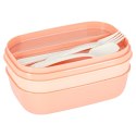 Lunch box śniadaniówka pudełko śniadaniowe z przegródkami dzielone 1900ml pomarańczowe