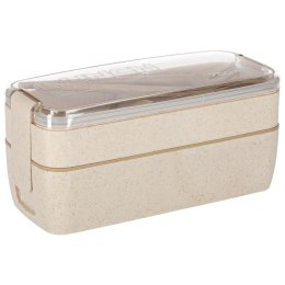 Lunch box śniadaniówka pudełko śniadaniowe z przegródkami dzielone 750ml beżowe
