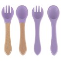 Naczynia silikonowe dla dzieci zestaw 8 elementów fioletowe