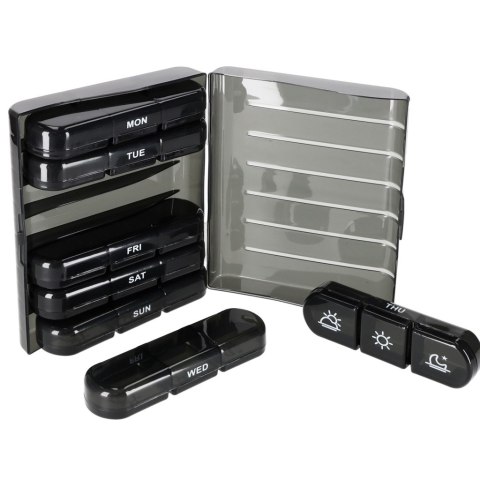 Pojemnik organizer na tabletki leki czarny