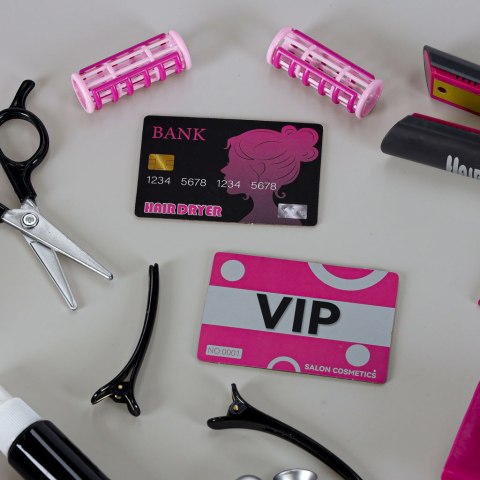 Zestaw fryzjerski dla dzieci suszarka prostownica światło dźwięk 19 elementów